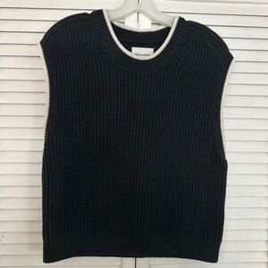 Abercrombie & Fitch Black knit Sweater Tank Vest Crew Neck Women’s Medium Crop